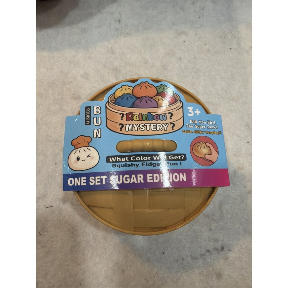 Squishy Bun Rainbow Mystery Sugar Edition - 1 Blind Capsule‎ Fidget Toy NEW